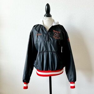 Vintage 80’s Softball Captain Windbreaker in Black Size Medium